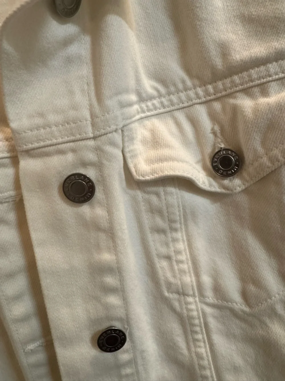 Everlane Off White Denim Jean Jacket Size M - Picture 2 of 8